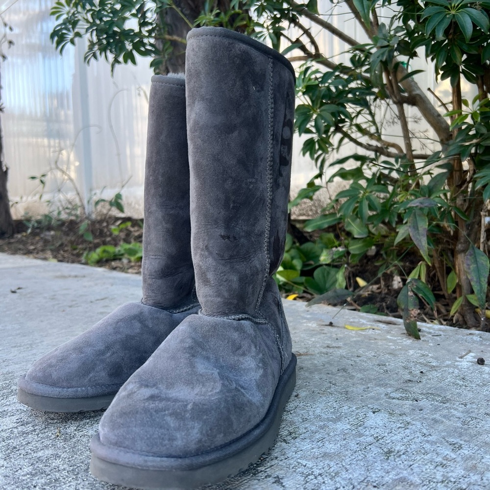 UGG Charcoal Suede Boots
